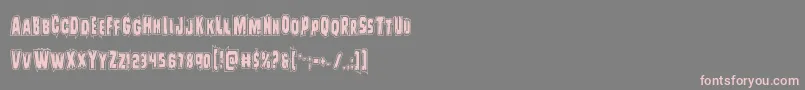 Leatherfaceacad-Schriftart – Rosa Schriften auf grauem Hintergrund