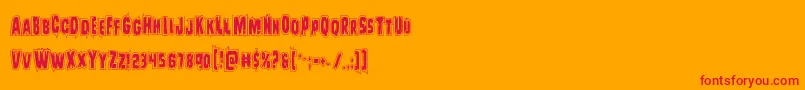Leatherfaceacad Font – Red Fonts on Orange Background