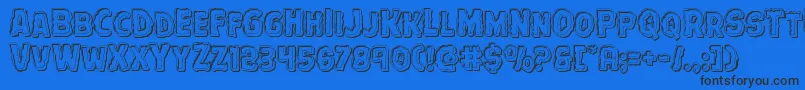 Terrorbabbleengrave Font – Black Fonts on Blue Background