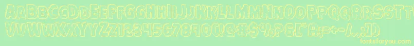 Terrorbabbleengrave-fontti – keltaiset fontit vihreällä taustalla