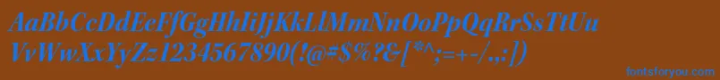 KeplerstdBoldscnitsubh Font – Blue Fonts on Brown Background