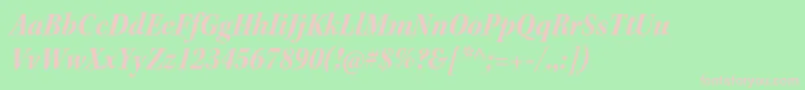 KeplerstdBoldscnitsubh-fontti – vaaleanpunaiset fontit vihreällä taustalla
