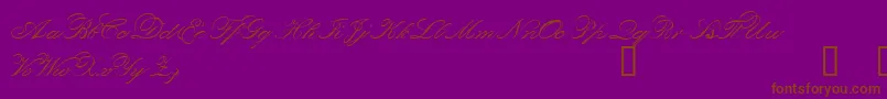 Orphd-Schriftart – Braune Schriften auf violettem Hintergrund