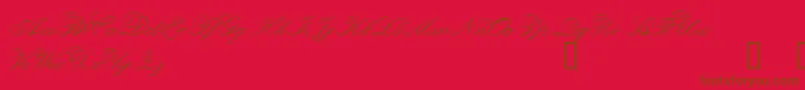 Orphd-Schriftart – Braune Schriften auf rotem Hintergrund