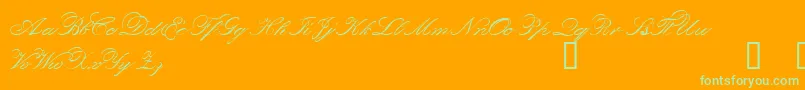 Orphd-Schriftart – Grüne Schriften auf orangefarbenem Hintergrund