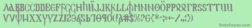 HolyEmpireCondensed Font – Gray Fonts on Green Background