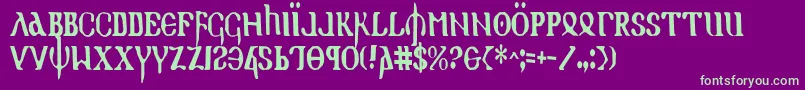 HolyEmpireCondensed Font – Green Fonts on Purple Background