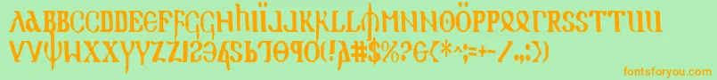 HolyEmpireCondensed Font – Orange Fonts on Green Background