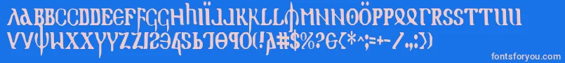 HolyEmpireCondensed Font – Pink Fonts on Blue Background