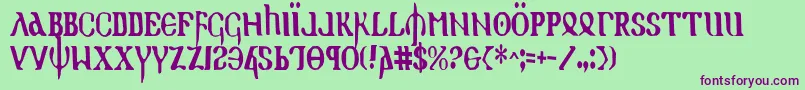 HolyEmpireCondensed Font – Purple Fonts on Green Background