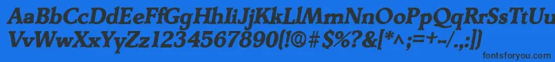 Шрифт DerringerlhBoldItalic – чёрные шрифты на синем фоне