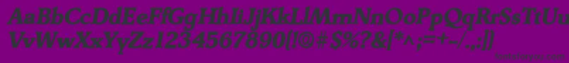 DerringerlhBoldItalic-fontti – mustat fontit violetilla taustalla