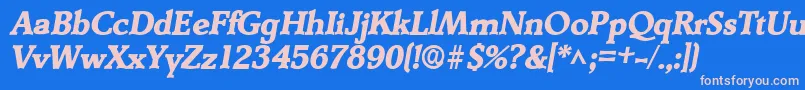 DerringerlhBoldItalic Font – Pink Fonts on Blue Background