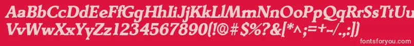 DerringerlhBoldItalic Font – Pink Fonts on Red Background