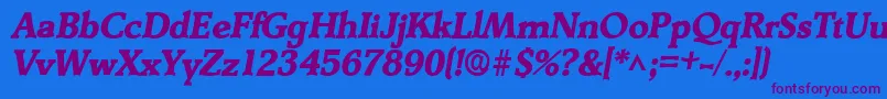 DerringerlhBoldItalic Font – Purple Fonts on Blue Background