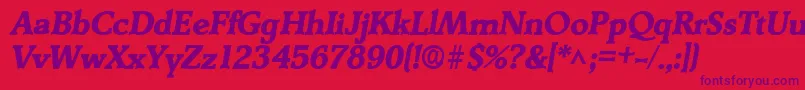 DerringerlhBoldItalic Font – Purple Fonts on Red Background