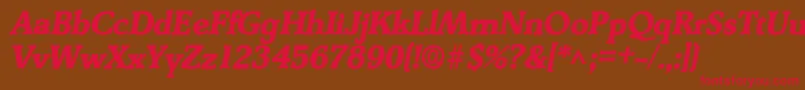 DerringerlhBoldItalic Font – Red Fonts on Brown Background