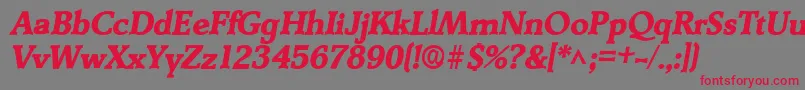 フォントDerringerlhBoldItalic – 赤い文字の灰色の背景