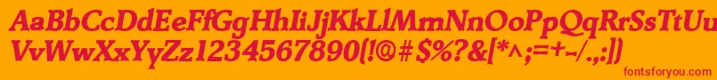 フォントDerringerlhBoldItalic – オレンジの背景に赤い文字