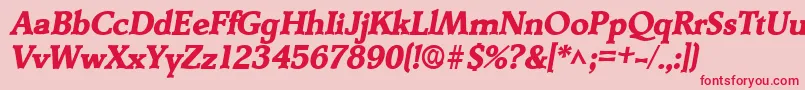 DerringerlhBoldItalic-Schriftart – Rote Schriften auf rosa Hintergrund