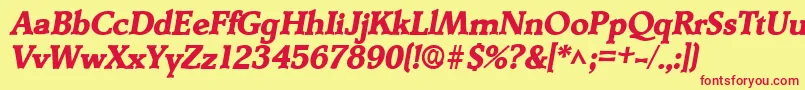 DerringerlhBoldItalic Font – Red Fonts on Yellow Background