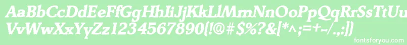 フォントDerringerlhBoldItalic – 緑の背景に白い文字