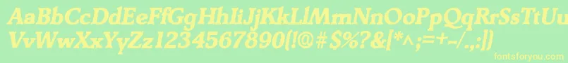 DerringerlhBoldItalic Font – Yellow Fonts on Green Background
