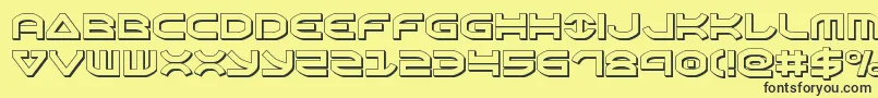 Oberon3D Font – Black Fonts on Yellow Background