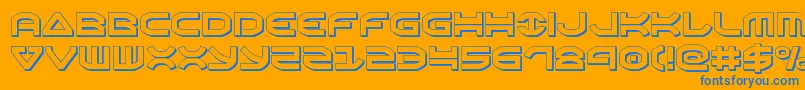 Oberon3D Font – Blue Fonts on Orange Background