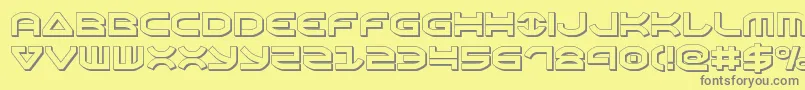 Oberon3D Font – Gray Fonts on Yellow Background