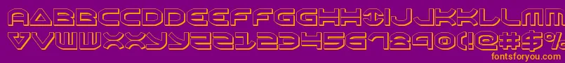 Oberon3D Font – Orange Fonts on Purple Background