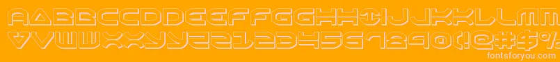 Oberon3D Font – Pink Fonts on Orange Background