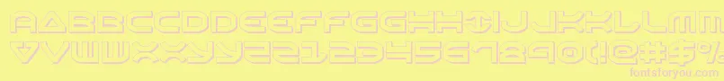Oberon3D Font – Pink Fonts on Yellow Background