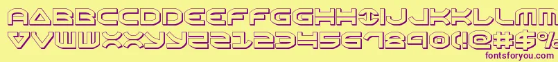 Oberon3D Font – Purple Fonts on Yellow Background