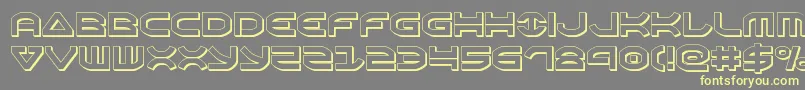 Oberon3D Font – Yellow Fonts on Gray Background