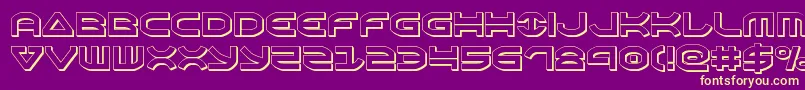 Oberon3D Font – Yellow Fonts on Purple Background