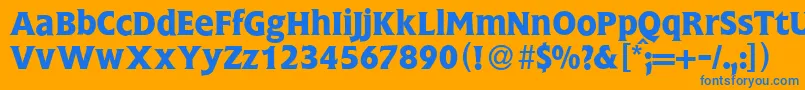 FlemingBold Font – Blue Fonts on Orange Background