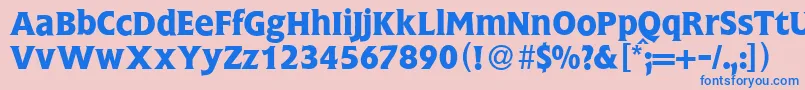 FlemingBold Font – Blue Fonts on Pink Background