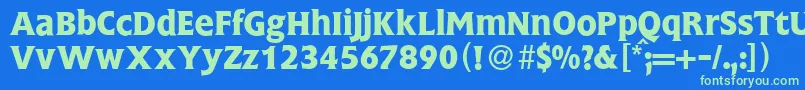 FlemingBold Font – Green Fonts on Blue Background