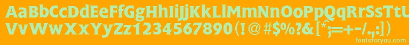 FlemingBold Font – Green Fonts on Orange Background