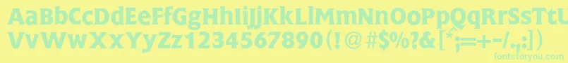 FlemingBold Font – Green Fonts on Yellow Background