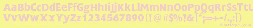 FlemingBold Font – Pink Fonts on Yellow Background
