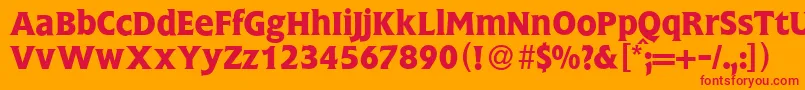 FlemingBold Font – Red Fonts on Orange Background