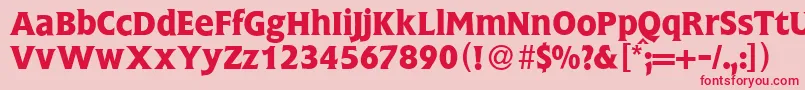 FlemingBold Font – Red Fonts on Pink Background