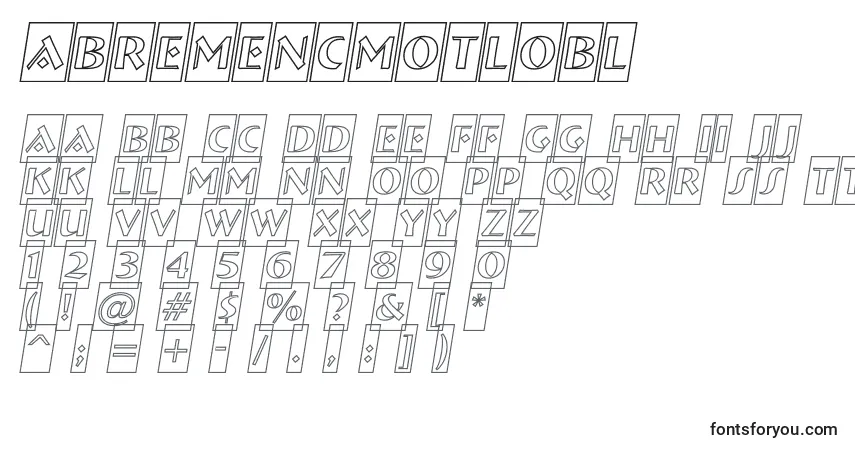 Czcionka ABremencmotlobl – alfabet, cyfry, specjalne znaki