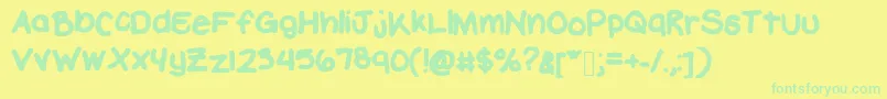 Enduratize Font – Green Fonts on Yellow Background