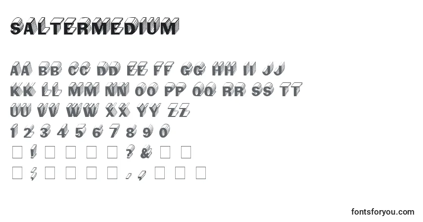 SalterMedium-fontti – aakkoset, numerot, erikoismerkit