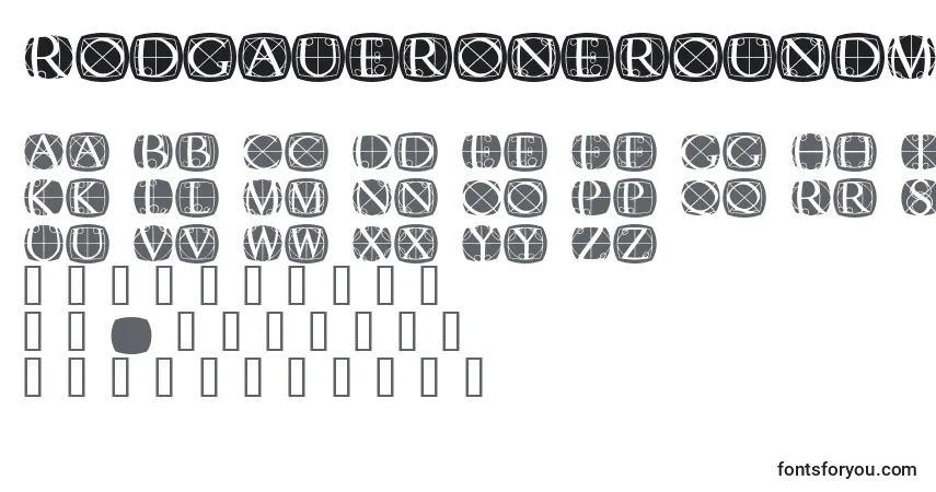 Czcionka RodgaueroneroundMedium – alfabet, cyfry, specjalne znaki