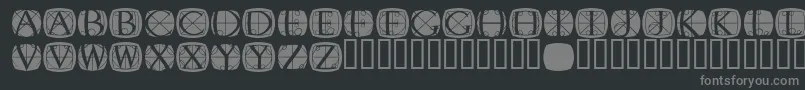 RodgaueroneroundMedium-fontti – harmaat kirjasimet mustalla taustalla