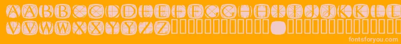 RodgaueroneroundMedium-Schriftart – Rosa Schriften auf orangefarbenem Hintergrund